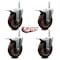 Service Caster 5 Inch High Temp Glass Filled Nylon 58 Inch Stem Caster Set with Total Lock Brake SCC-TSTTL20S514-GFNSHT-58212-4 - alternate 3